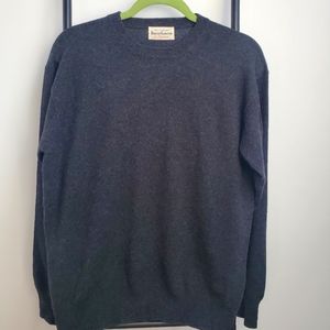 Duncan Cameron of Hawick cashmere Mens sweater dark grey knit size S